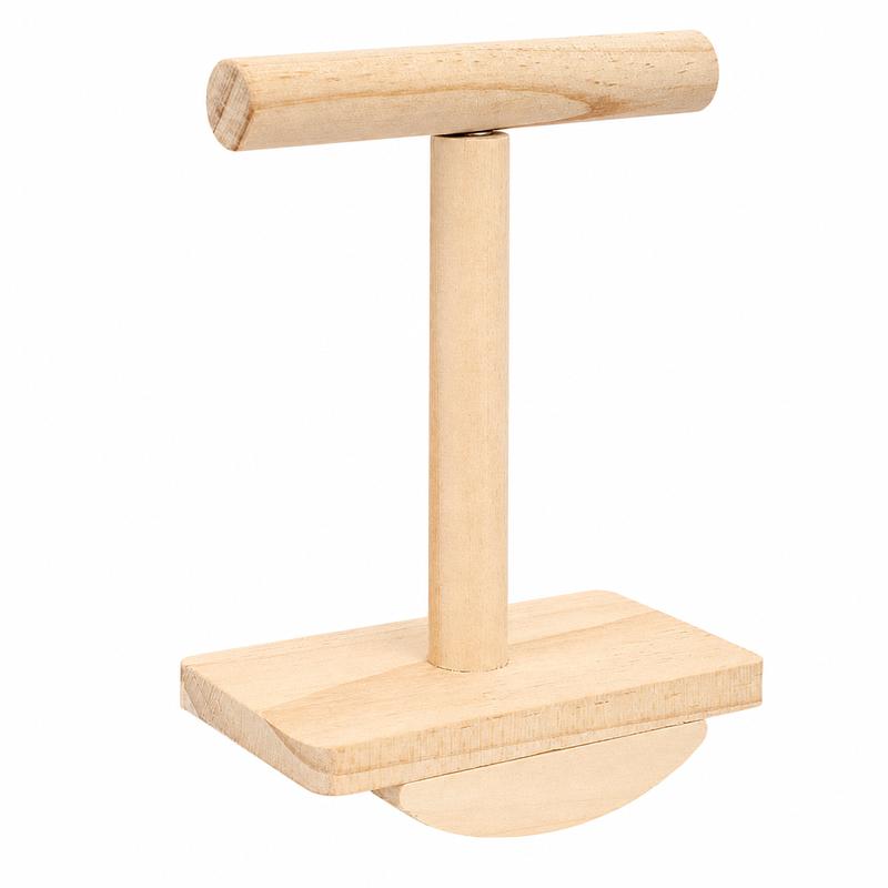 Bird Perch Stand Claw Grinding Parrot Training Toy for Desktop Tabletop Cockatiel Budgie Lovebird Natural Wood Stable Base