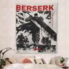 Berserk Guts Manga Tapestry Kentaro Miura Anime Wall Hanging Black  White Grimdark Decor for Bedroom Dorm