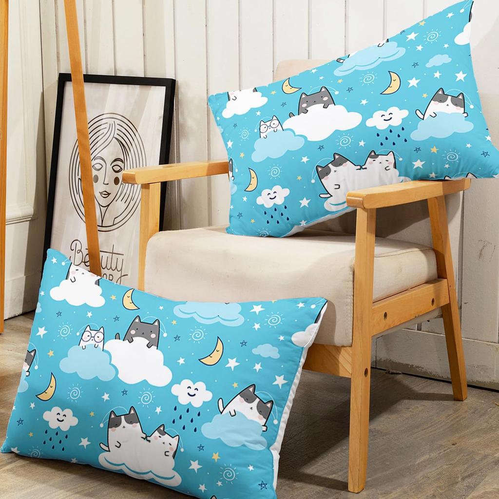 Niedliches Cartoon-Muster Matratze Dreiteiliges Digitaldruck Matratzen Bettwäsche-Set Erwachsene Kinder