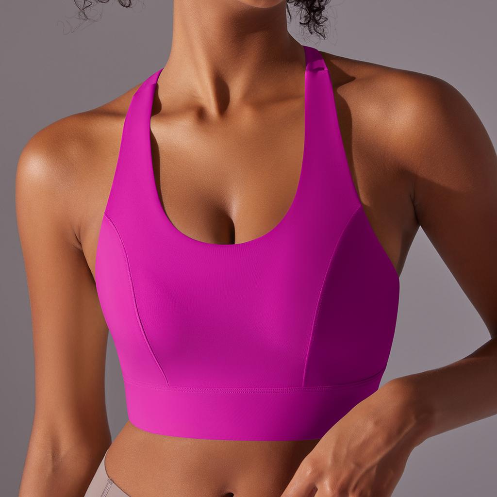 High Strength Sports Bra With Integrated Chest Cushion, Seamless Back Buckle, Yoga Vest, Shock-absorbing And Gathering, Beautiful Back Yoga Bra