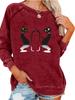 Ladies Spring/Fall Sweatshirt Women's Fashion Cat Print Top Oversized Pullover Sweatshirt