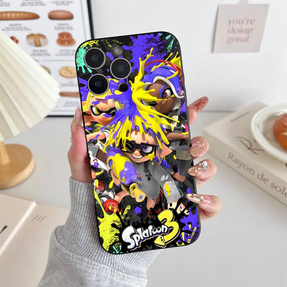 Game Splatoon 3 Phone Case Black Silicone Soft Shell For IPhone 17 16 15 14 13 12 11 Air Pro Max Plus Hot Sale