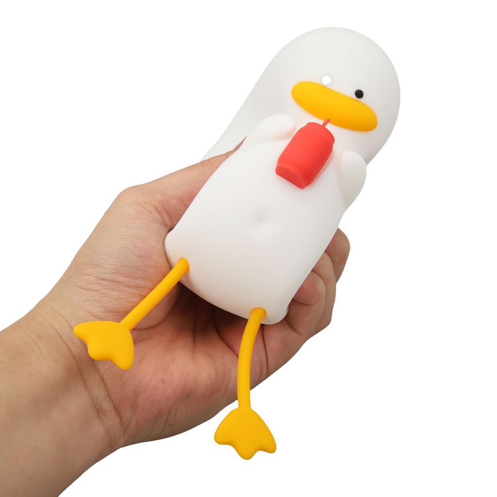 Niedliches Nachtlicht Augenschutz Bunt 3 Helligkeitsstufen USB-Aufladung Entenform Silikon Nachttischlampe für Schlafzimmer