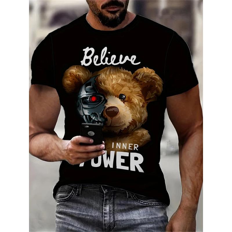 Hip-hop Style Cartoon 3D Print Men's T-shirt Summer Casual Everyday Top Urban Street Fashion Men's T-Shirts