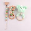 High Good Quality Three-piece Set Pacifier Chain Bracelet Baby Wooden Teether Set Toys for Child