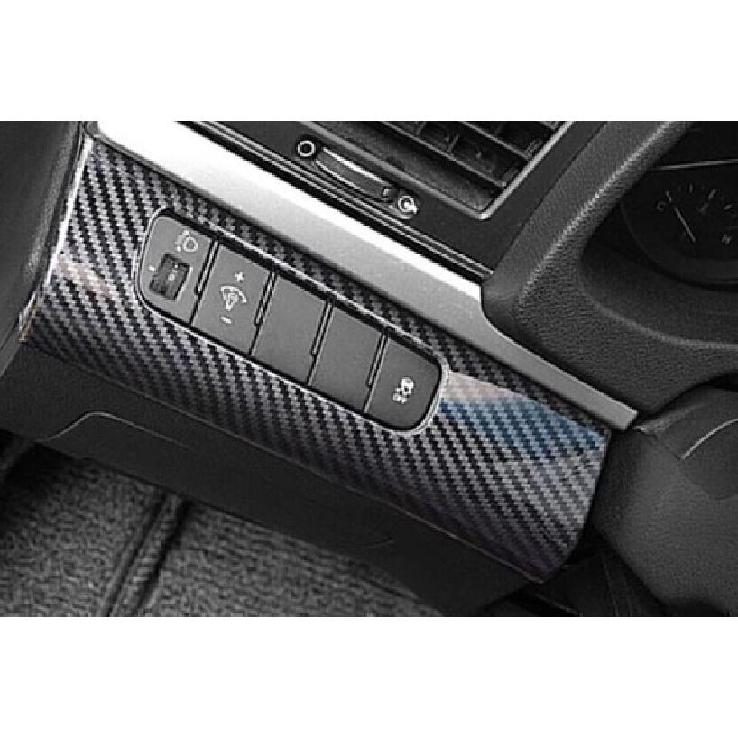 For Hyundai Elantra 2017-2020 Carbon Fiber Driver's Side Dash Control Cover Trim