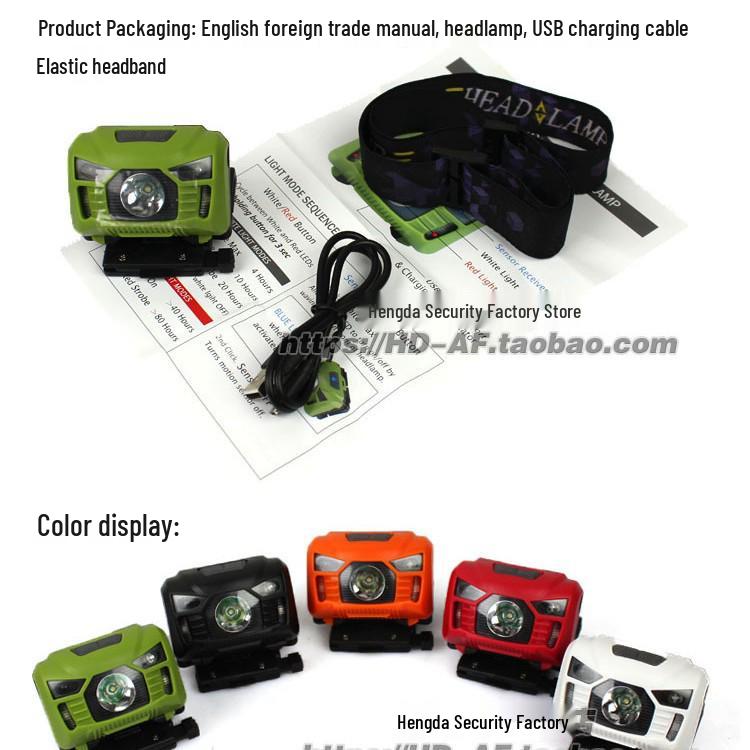 M88 Waterproof USB Rechargeable Headlamp with Mickey Bracket and Hand-Wave Induction Signal Light