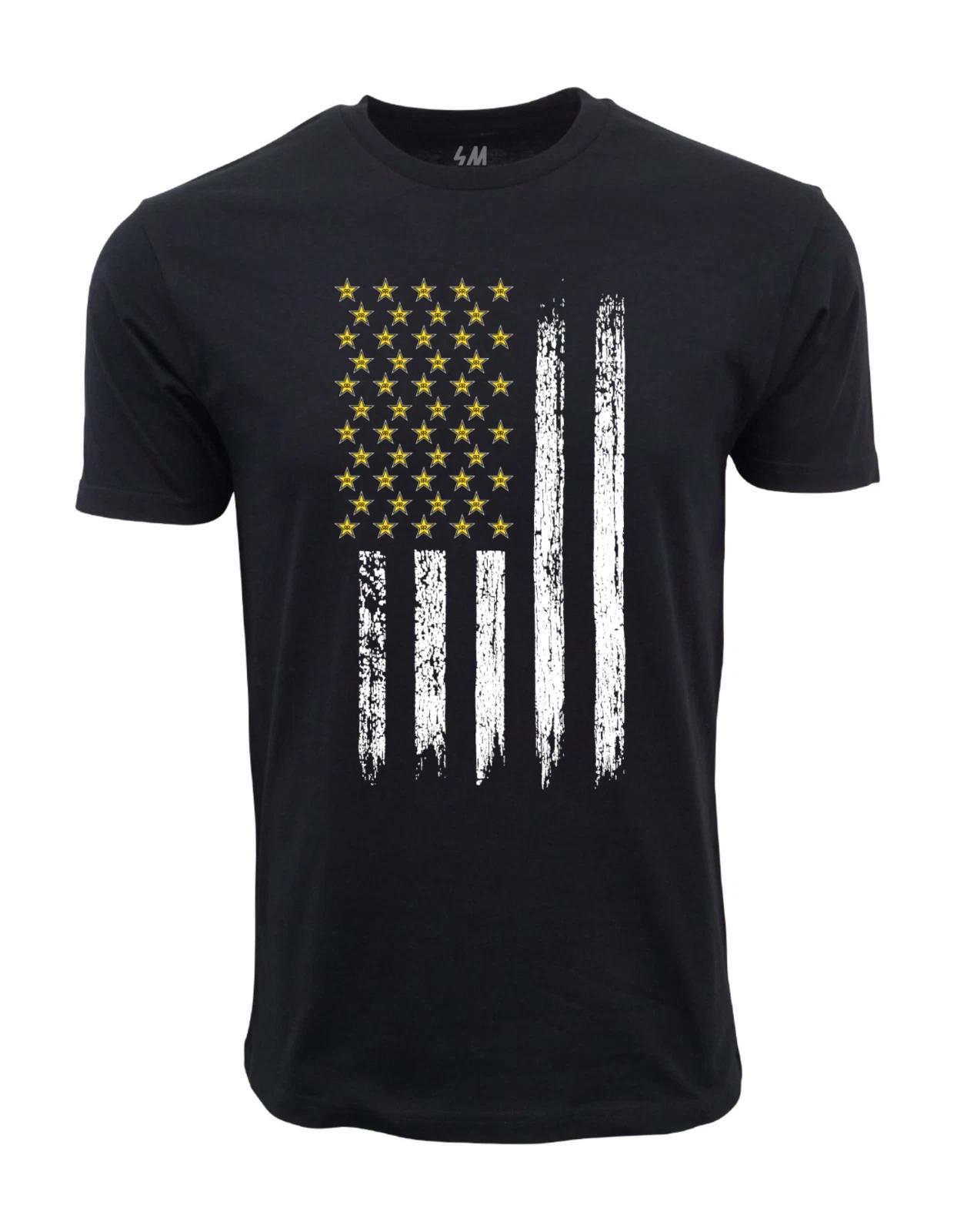 Unisex Adult Casual Music Rockstar Energy Flag Graphic T shirt T-Shirt S