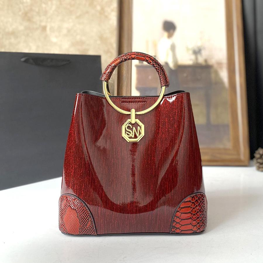 Premium New Chinese Bride Wedding Bag Mom Bucket Bag Handbag Happy Granny Wedding Bag красный