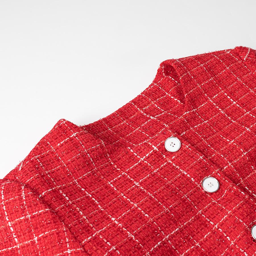 ZR Evropský a americký styl 2025 Jarní kostkovaná bunda s vycpávanými rameny