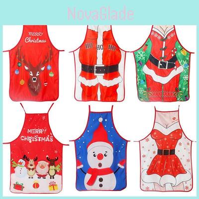 Christmas Themed Fabric Apron Colorful Printed Decorative Costume For Festive Celebrations