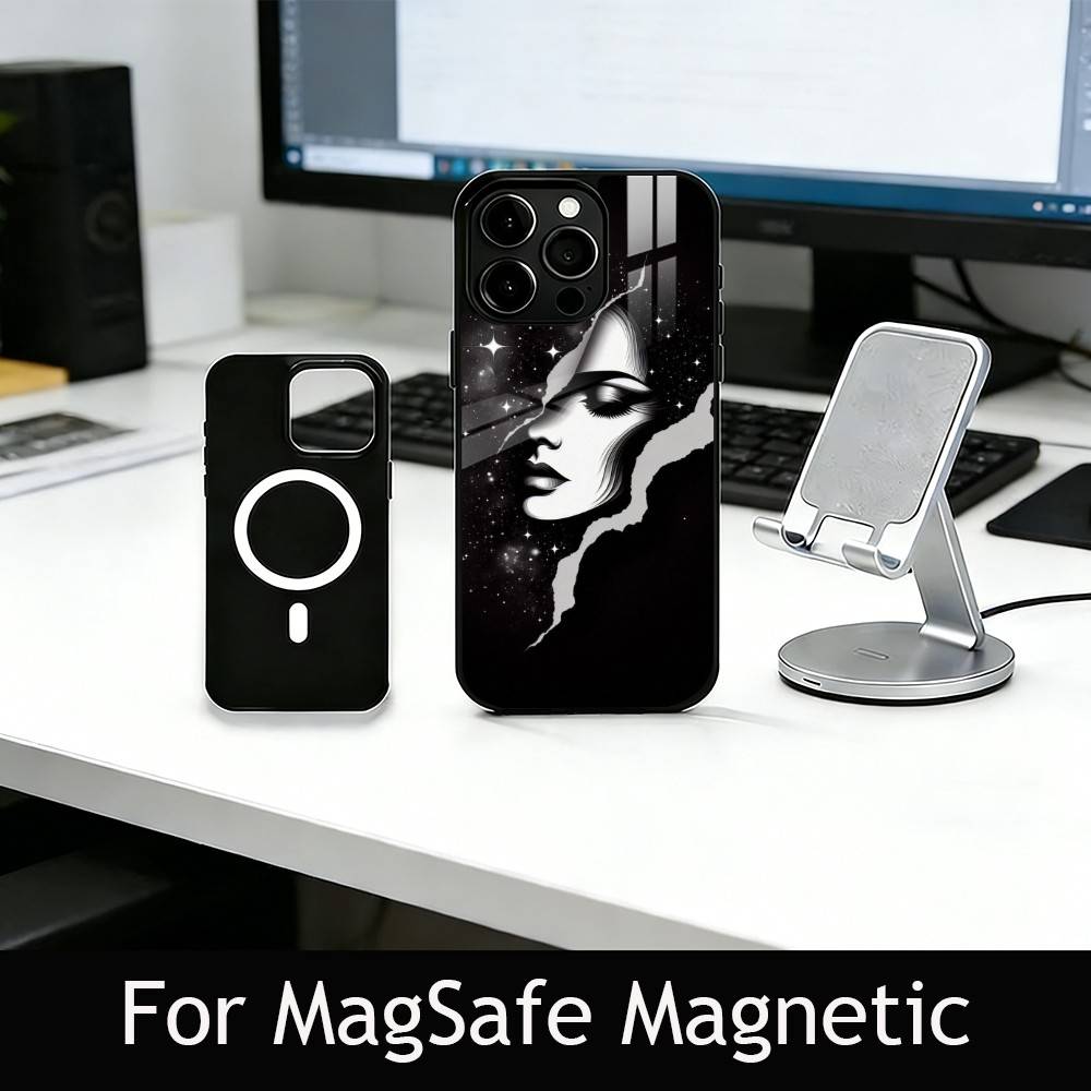 Line art Phone Case For iPhone17,16,15,14,13,12,11 Plus,Pro Magnetic For Magsafe Wireless Charging