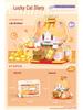 Lucky Cat Diary Compatible Lego Building Blocks - Cute Micro Particle Toy Gift for Children's Day