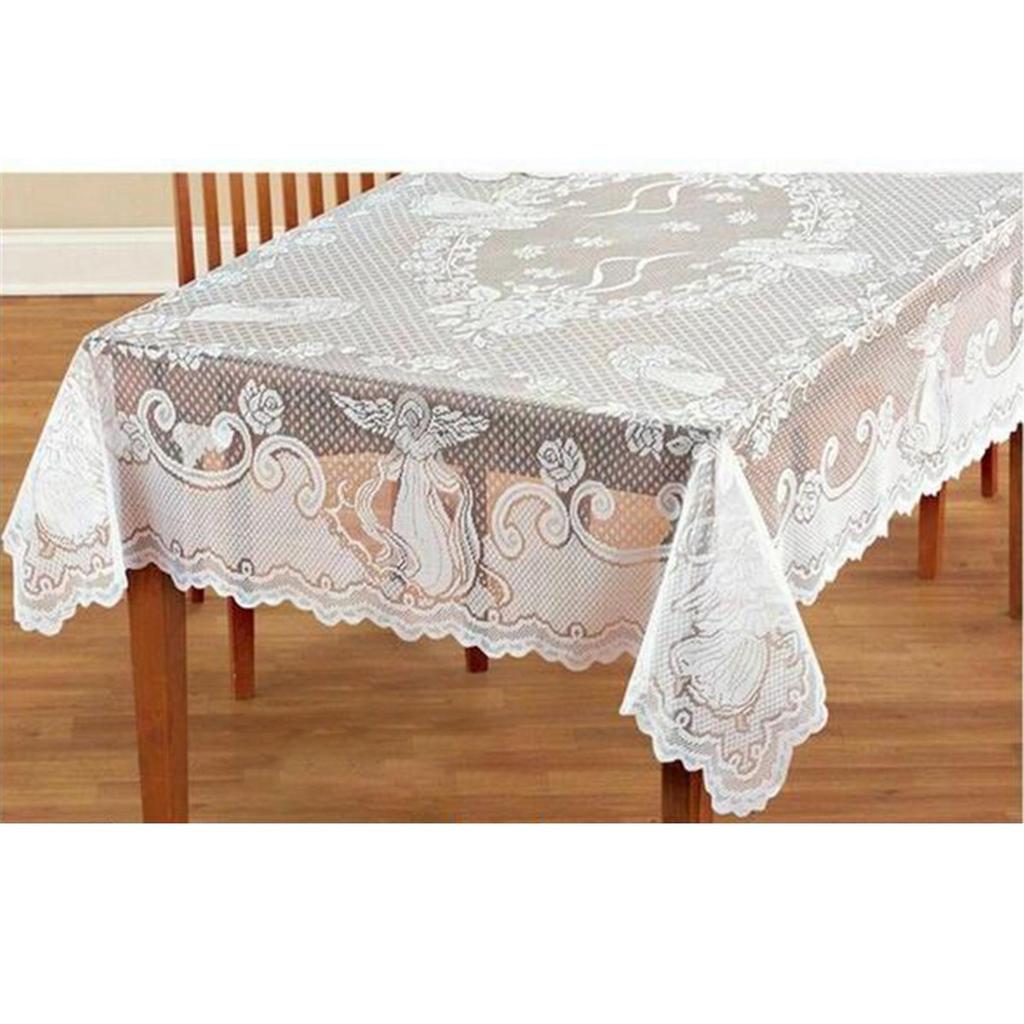 White Tablecloth Lace Rectangle/Round Table Cloth Cover Wedding Banquet