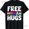 Maglietta Uomini Abbracci Gratis Mese dell'Orgoglio Lgbt vintage Lavata Morbida Unisex Elastica grafica Comoda uomo Casuale