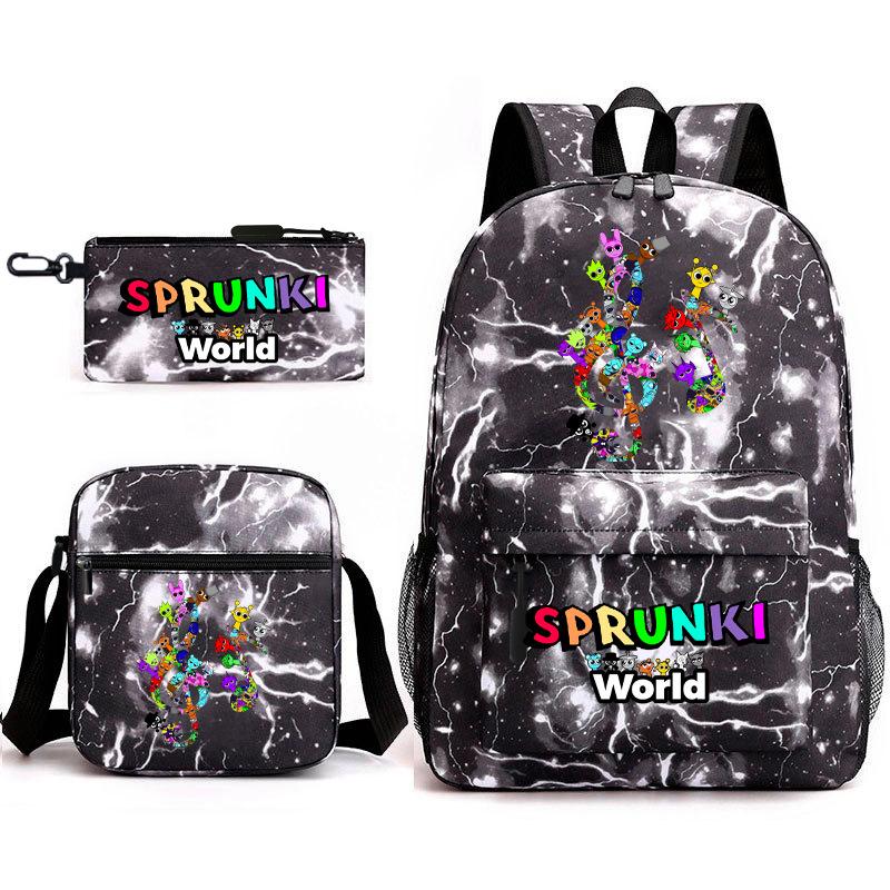 Rhythm box cartoon animation primary school schoolbag sprunki fourth grade lightweight burden reduction large capacity backpack bag