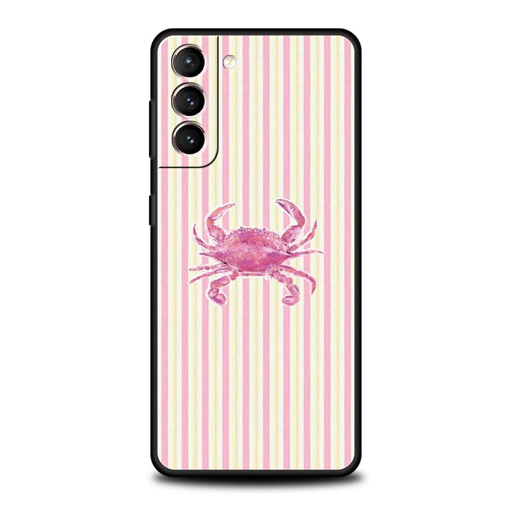 Phone Case Cover for Samsung Galaxy S25 Edge S24 S23 S22 S20 S21 FE Ultra S10 S10E Plus Soft TPU Marine Life, Crabs, Lobsters