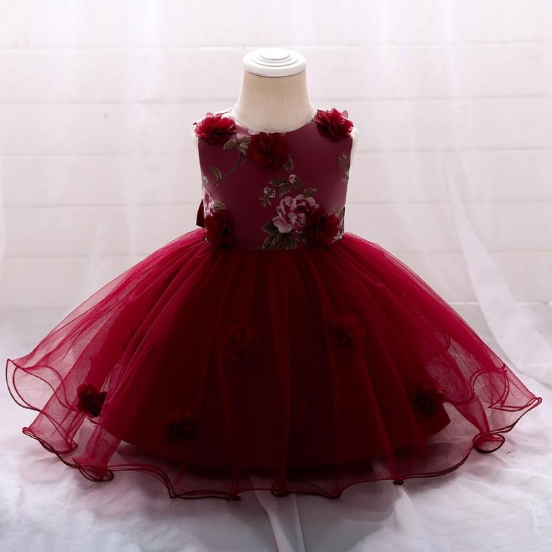 Baby Girls Princess Dress 1st Birthday Party Butterfly Floral Gown Toddler Formal Wear