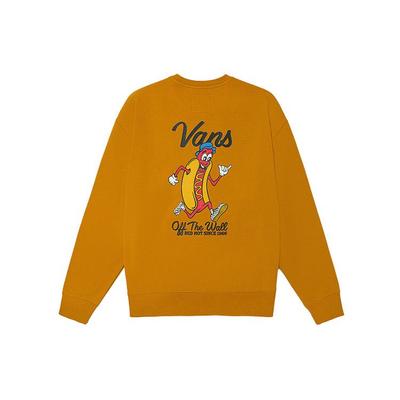 Vans Fun Pattern Printed Crewneck American Sweatshirt Men Sweatshirt Yellow VN0A5H749Y3