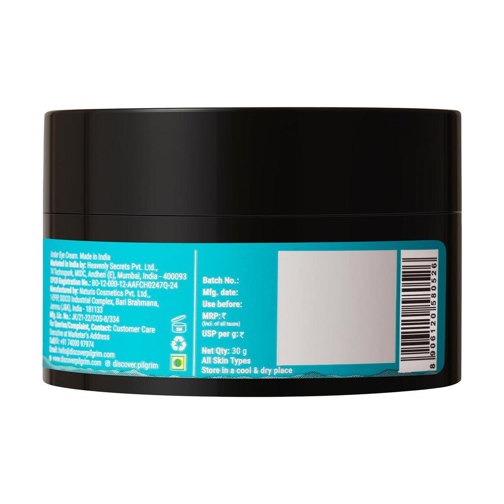 Pilgrim Retinol Under Eye Cream 30g for Dark Circles Puffiness Fine Lines with Vitamin C & Hyaluronic Acid