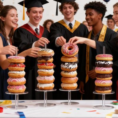 Donut Stand 4 Pieces Acrylic Clear Dessert Table Bagels Tower Party Food Display For Birthday Wedding Baby Shower Christmas