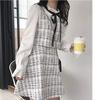 Check Tweed Ribbon Mini Dress Size [Nshop] (White, S)