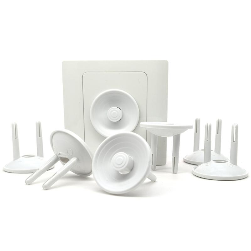 Pack of 10pcs European Safe Child Outlet Protector Shock Prevention Wall Socket Cover for Toddler Safety Home White