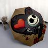 Jack Skellington,Heart Automatic Opening and Closing Umbrella - 8-rib Reinforced Folding Design, Lightweight and Portable, Suitable for Dail