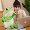 45/60/80CM Kawaii Umhang Frosch Plüschtier Weiches Stofftier Schöner Hut Große Augen Anime Puppe Umarmungskissen Geburtstags-Weihnachtsgeschenke