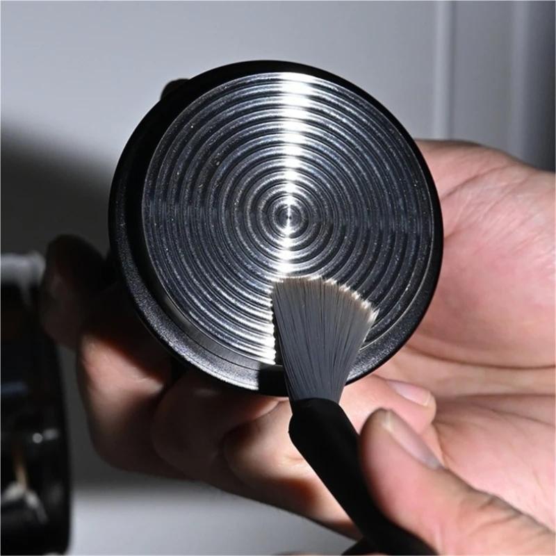 304 Stainless Steels Spring Loaded Coffee Tamper 58mm With Rippled Texture Base For Enhances Grip And Consistent Tamping