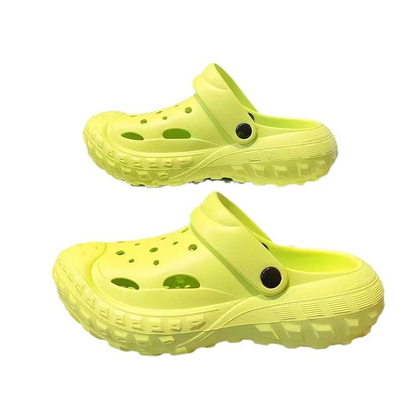 Women's Summer Baotou Half Slippers 2024: Trendy Thick-Soled, Non-Slip, Comfortable Hole Shoes