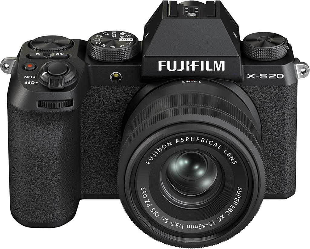 Fujifilm Mirrorless Digital Camera with Lens Kit Image Vlog 800 Shots Twice As Many As Previous Auto Subject Large Grip Bilingual Support X-S20