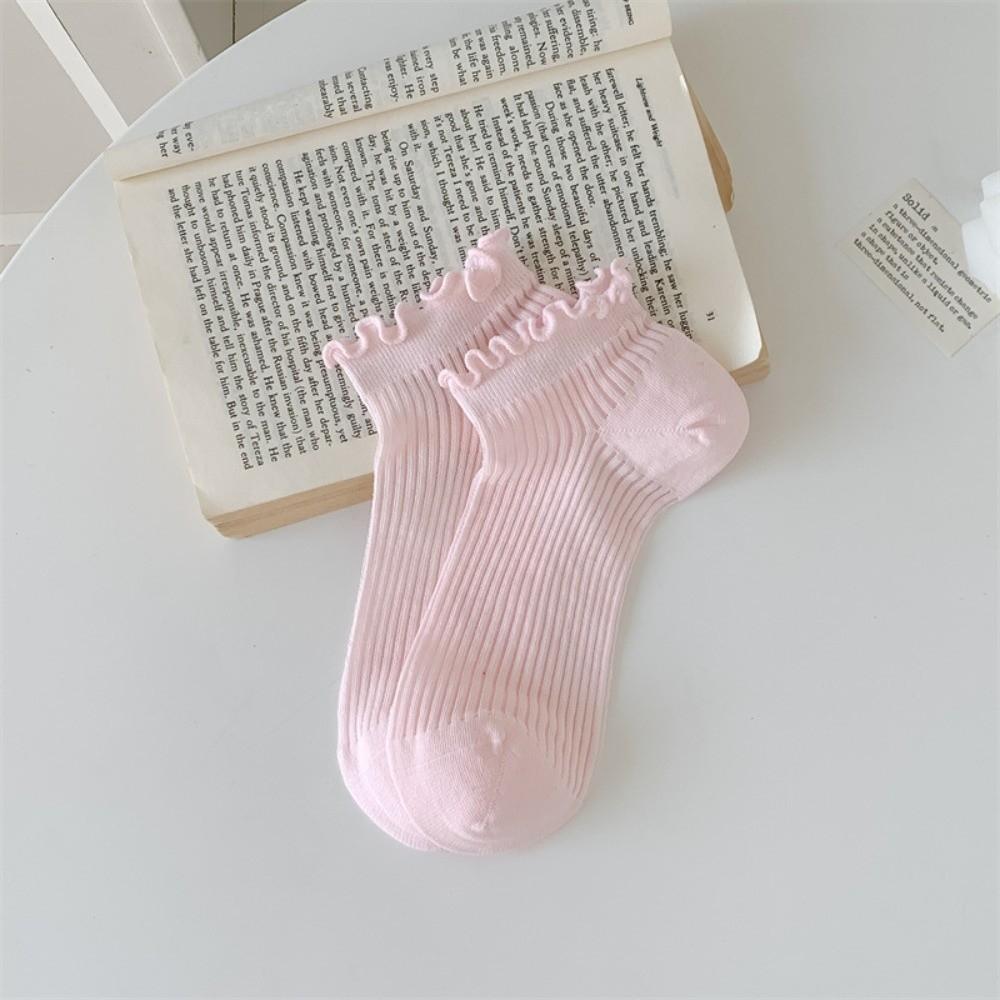 Cotton Ruffle Socks Breathable Short Socks Sweet Lace Ruffle Socks for Daily Wear