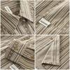 Polar Hemp Japanese-Style Retro Mixed Color Stripe Long Sleeve Cotton Linen Shirt Men's Casual Breathable Plus Size Loose Linen Shirt