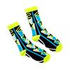 Cinelli STAR Fluorescent Socks, Yellow/Light Blue/Black, M/L