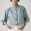 Levi's PRETTY Stand Collar Button-Down Cropped Trucker Jacket Women's 005AY-0006 US S
