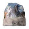Wptunnel Horse Bonnet Hat Hip Hop Street Skullies Beanies Hats Galloping Horse Unisex Women Knitted Hat Spring Thermal Elastic Caps