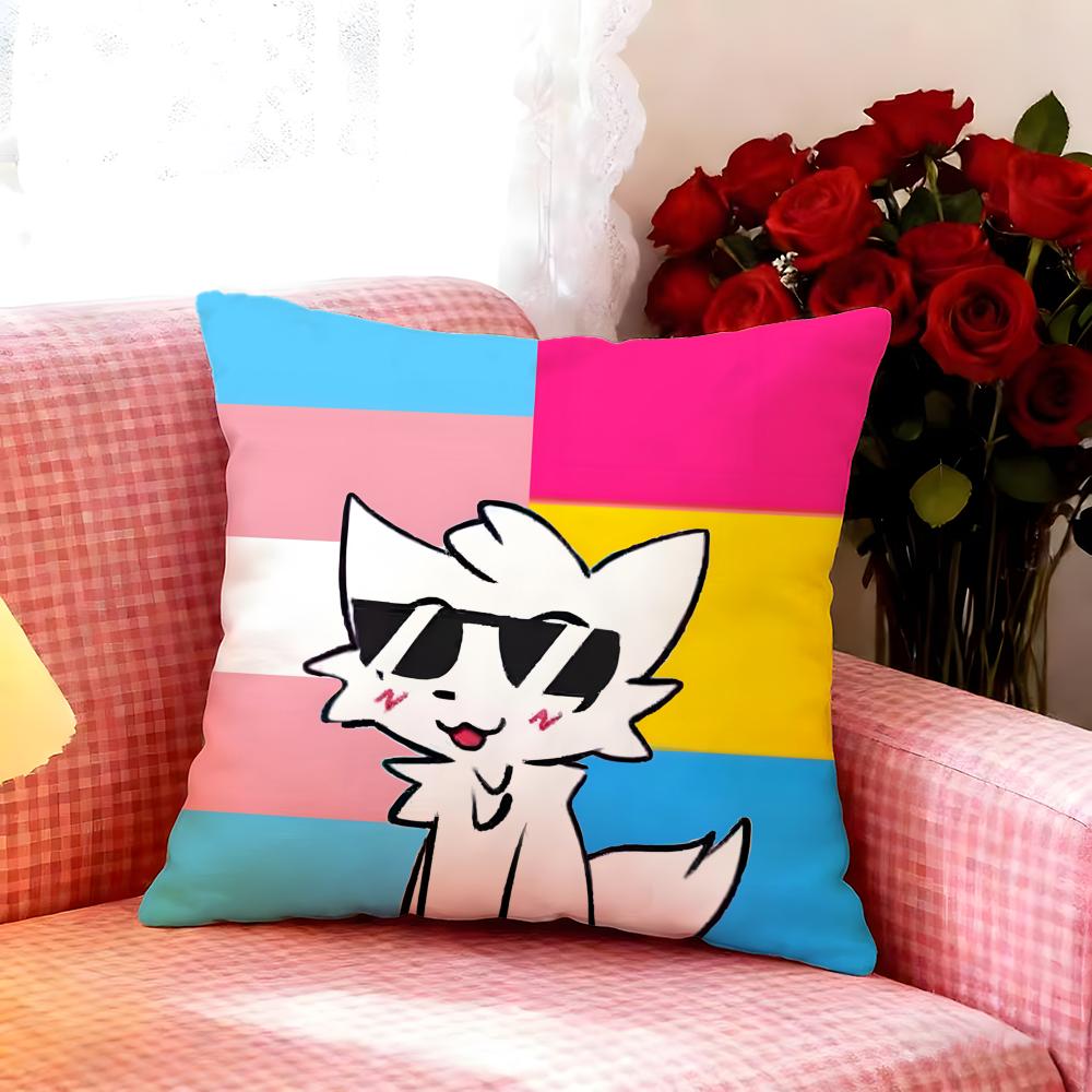 Cute Character SSilly Cat Cushion Cover Premium Soft Pillowcase SkinFriendly Breathable MultiPurpose for Home Office Travel