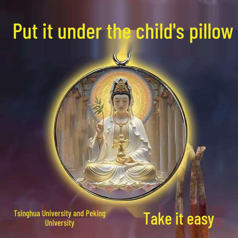 30mm Single-Sided Pendant: Good Luck Charm for Continuous Blessings, Wear for Auspicious Prayers.