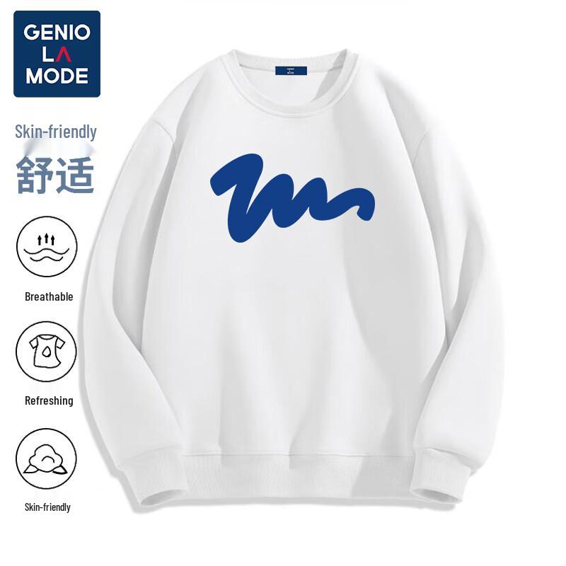 GENIOLAMODE Men's American Style Loose Fit Round Neck Sweatshirt