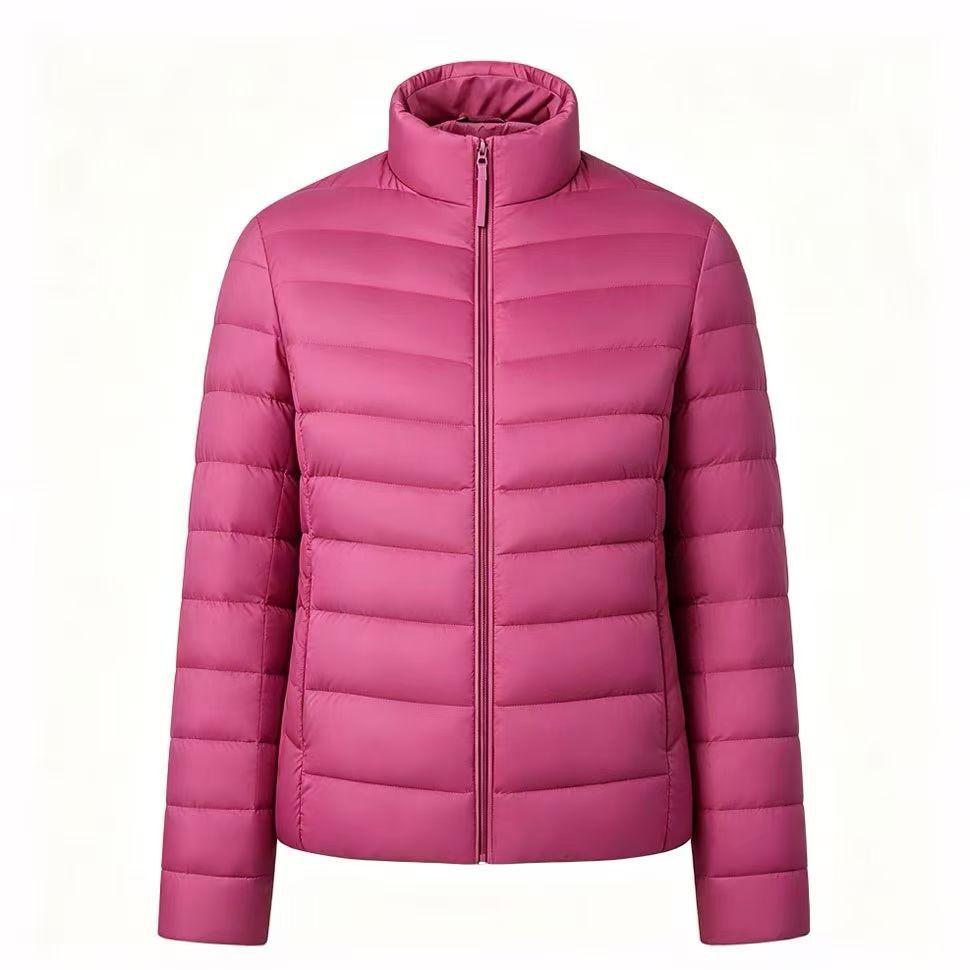2026 Women's Casual Warm Down Jacket - 90% White Duck Down, Short, Lightweight, Stand Collar, Fashionable Versatile Autumn/Winter Outerwear