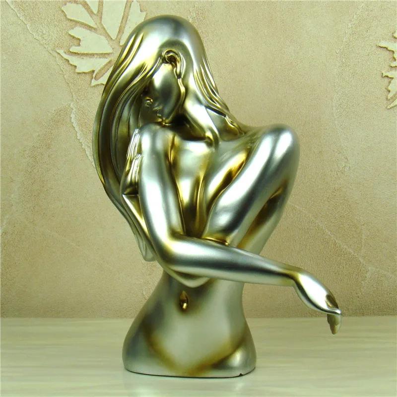 Abstract Naked Woman Bust Handmade Resin Belle Sculpture Human Body Art Ornament Lover's Gift Craft for Bedroom Decor Furnishing