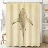 Vintage Hai Badezimmer Vorhang Duschvorhang Wasserdicht Heimdekor Dekoration Weiß