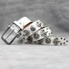 Fashion Rivet Belt White Cross Men&Women's Studded Belt Punk Rock With Pin Buckle Hardware Jeans Designer Female Waist Belts