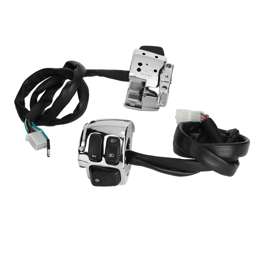 2pcs Motorcycle High Low Beam Handlebar Control   with Wiring Harness