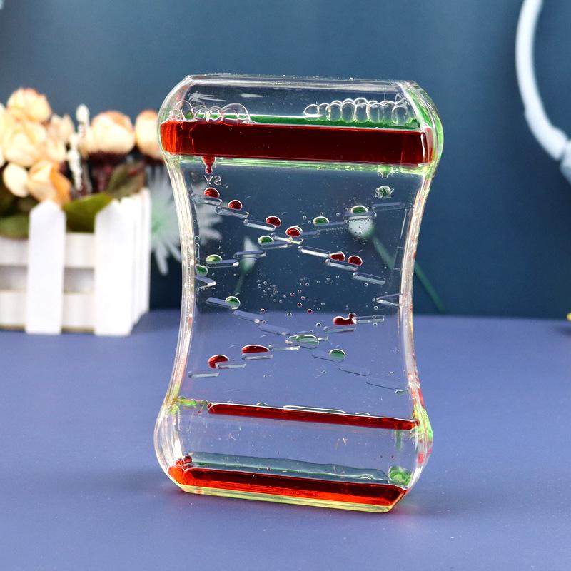 Creative Dynamic Oil Drop Toy Plastic Funnel Liquid Hourglass Student Gift Ornament