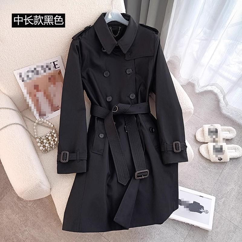 Long trench coat women's autumn clothing high-end feeling over the knee fashion waist temperament double-breasted jacket