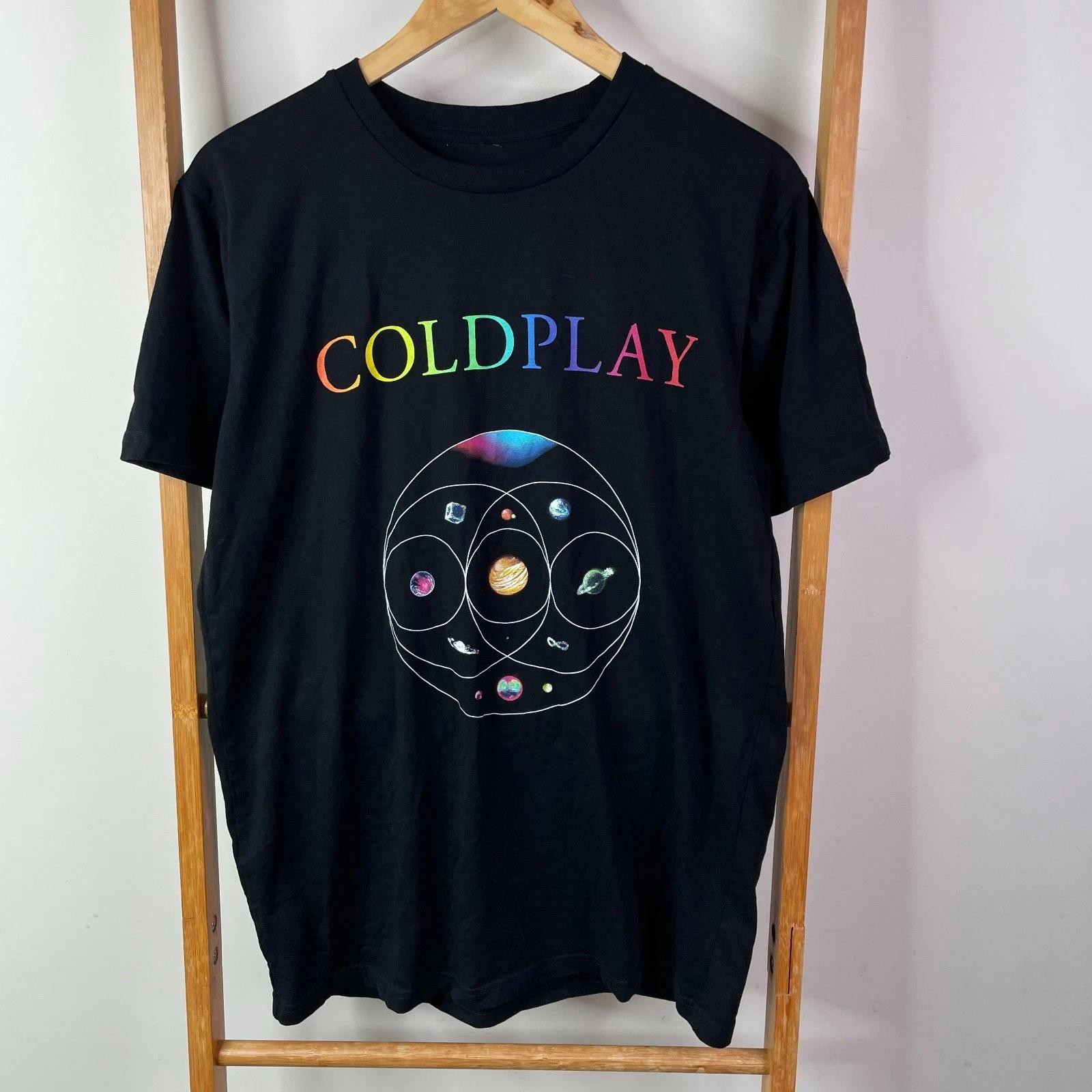 Coldplay Shirt Mens Medium Black Music Of The Spheres Concert Tour Tee Cotton 2XL