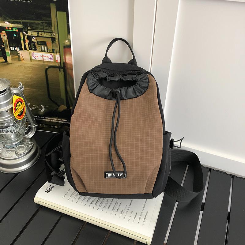 Simple contrasting breast bag women's new multi-functional lightweight casual cloth bag versatile backpack