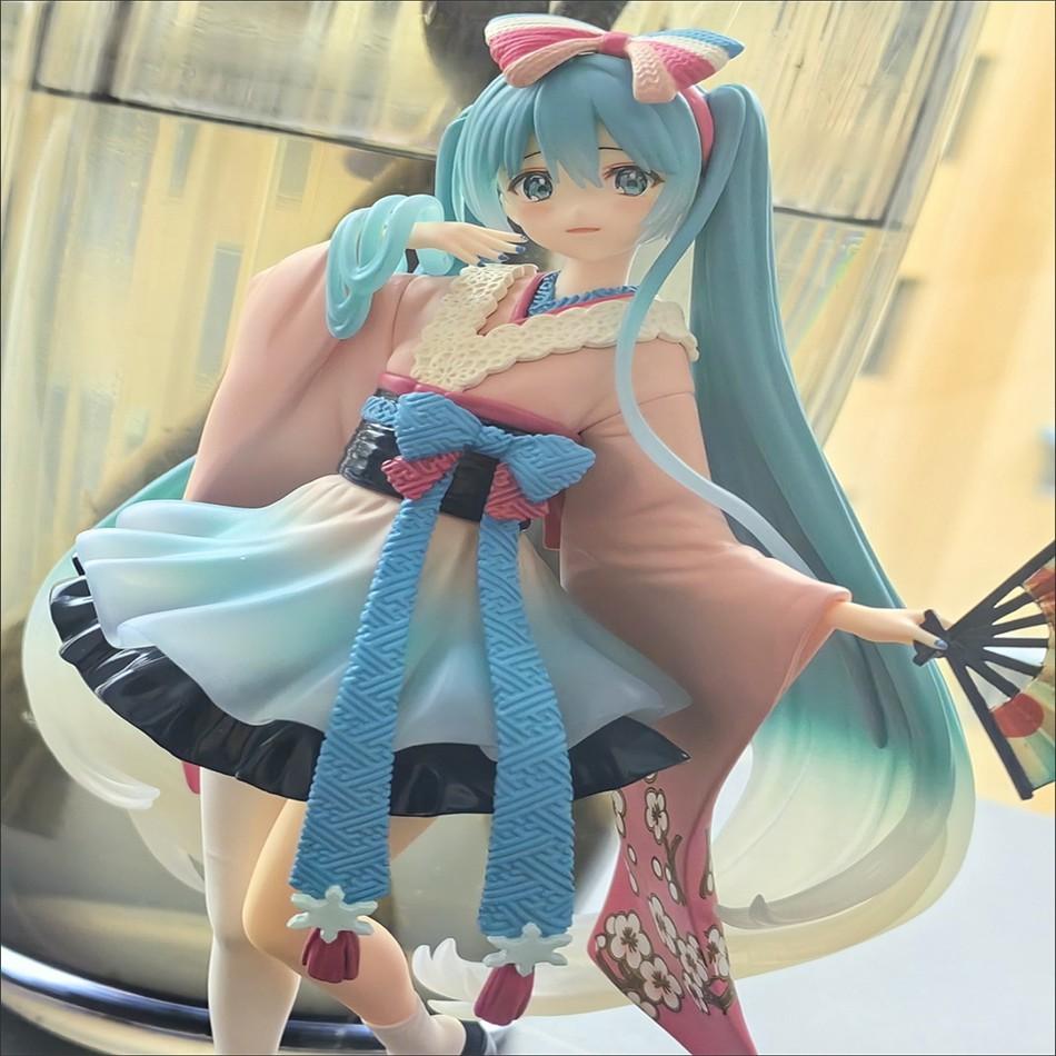 The Anime Figure Cherry Blossoms Dress Action Figures Kawaii Swimsuit Vocaloid Pvc Collectible Model Toys Girl Gift